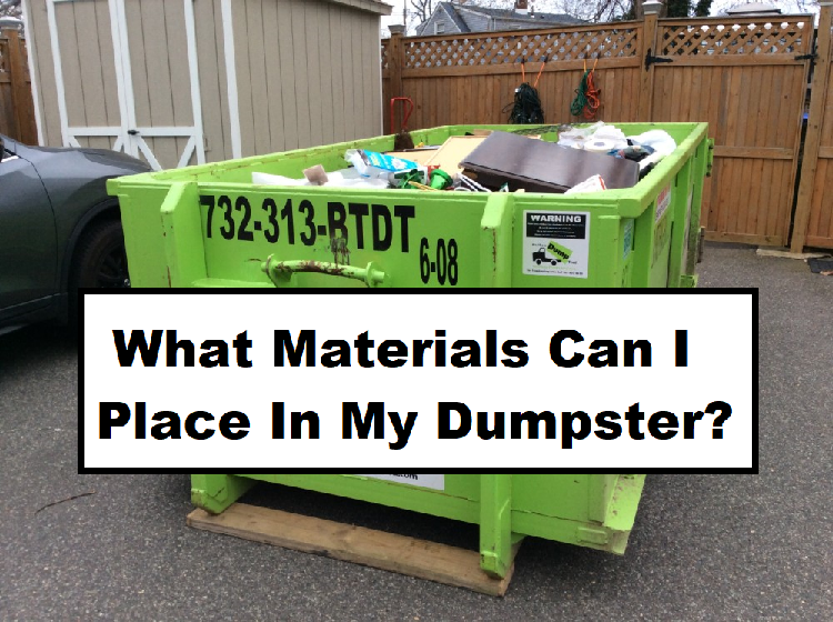A 6 yard BTDT dumpster containing debris